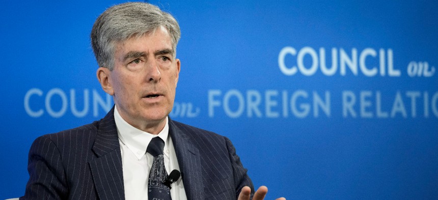 National Cyber Director Chris Inglis speaks at the Council of Foreign Relations on April 20, 2022 in Washington, DC. Inglis told the National Artificial Intelligence Advisory Committee March 5, 2024 that regulators should take a holistic approach to the technology.