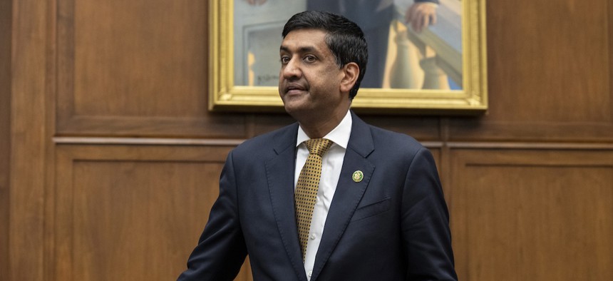 Rep. Ro Khanna, D-Calif., shown here at a House Armed Services Committee hearing in July 2023, wants more collaboration between the DOD and vendors on software acquisition. 