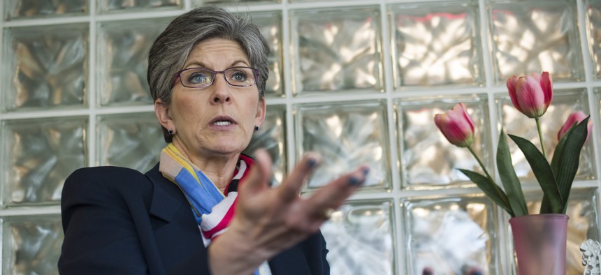 Terry Gerton, shown here in her Washington office in February 2017, is stepping down as leader of the National Academy of Public Administration at the end of the year.