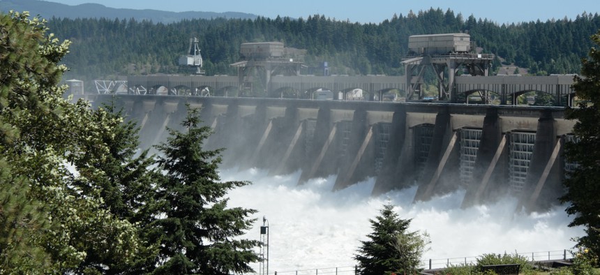 The Bonneville Dam is one of several on the Columbia River's main branch on the Oregon-Washington border.