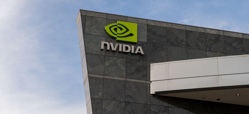 NVIDIA's headquarters in Santa Clara, Calif. The chipmaker announced a partnership with MITRE to support AI research for federal agencies.