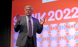National Science Foundation Director Dr. Sethuraman Panchanathan speaks at the 2022 SXSW Conference in Austin, Texas. He told Congress this week that his agency is developing a new framework to reduce security risks in NSF research. 