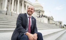 Rep. Andrew Garbarino, R-N.Y., shown here on the Capitol steps in July 2021, is looking to overturn cyber incident disclosure regulations put in place by the Securities and Exchange Commission.