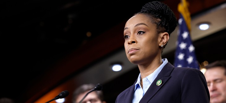 Rep. Shontel Brown, D-Ohio, speaks during a press conference  at the U.S. Capitol Building on January 27, 2023 in Washington, DC. Brown joined Rep. Haley Stevens, D-Mich. in introducing legislation May 22 to expand CISA's cyber outreach.