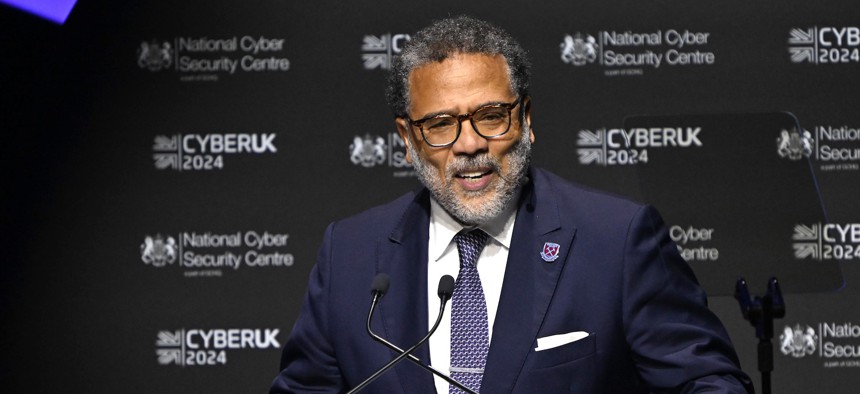 National Cyber Director Harry Coker, shown here at the recent CYBERUK event in Birmingham, England, is hoping Congress and regulators can reduce overlap and duplication in cyber reporting requirements.