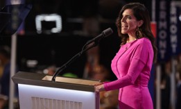 Rep. Nancy Mace, R.-S.C., speaks at the Republican National Convention in Milwaukee on July 17. She's backing legislation to explore the potential benefits of blockchain at the Department of Veterans Affairs.