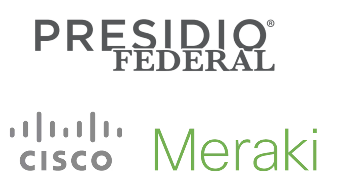 Presidio Federal and Cisco Meraki's logo