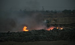 A burn pit at Camp Taji, north of Baghdad, in 2010. The Department of Veterans Affairs just updated a database covering servicemembers' potential exposure to toxic chemicals emanating from burn pits while in the military. 