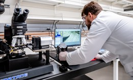 A researcher at work in Argonne's Quantum Foundry, which develops standardized materials for quantum computing development.