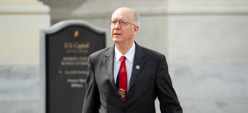 Rep. Bill Foster, D-Ill., shown here leaving the Capitol in May 2022, is backing legislation to promote the use of government-sponsored digital identification services.