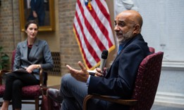 HHS Chief AI Officer Micky Tripathi speaks at a 2022 event at the Department of Agriculture