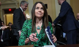 Jen Easterly, Director of the Homeland Security Department's Cybersecurity and Infrastructure Security Agency, arrives to testify on Capitol Hill on January 31, 2024. She said during a Monday news conference that materials accessed during the Salt Typhoon hack of U.S. telecom companies are not expected to materially influence the upcoming election.