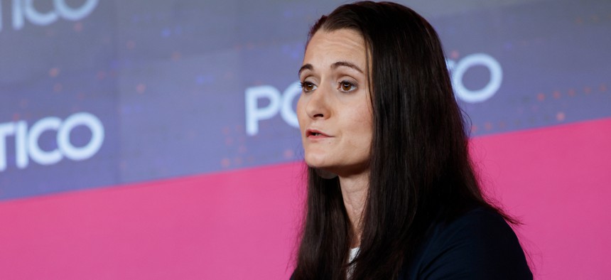 Senior Advisor to the Director of the Cybersecurity and Infrastructure Security Agency Cait Conley speaks during Politico's annual AI and Tech Summit on September 17, 2024. Conley told reporters Nov. 5 that CISA was not tracking any significant nationwide impacts to Election Day operations.