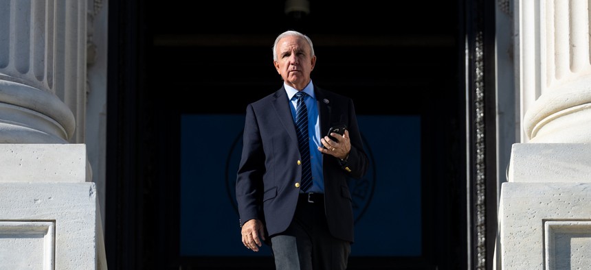 Rep. Carlos Gimenez, R-Fla., walks down the House steps after the final votes of the week as members of Congress head home for the holiday recess on Thursday, December 14, 2023. Gimenez warned against 'reactive, hastily implemented' directives during a Nov. 19 hearing.