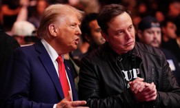 President-elect Donald Trump and Elon Musk talk ring side during the UFC 309 event at Madison Square Garden on November 16, 2024 in New York City.