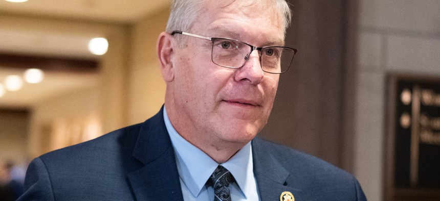 Rep. Barry Loudermilk, R-Ga., arrives to a meeting with Elon Musk, Vivek Ramaswamy and House and Senate Republicans in the Capitol Visitor Center about President-elect Donald Trump's "Department of Government Efficiency," on Dec. 5, 2024. 