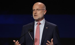 Brendan Carr, Chairman of the Federal Communications Commission, delivers a speech during Keynote 3 at the MWC (Mobile World Congress), the world's biggest mobile fair, in Barcelona on March 3, 2025. The FCC announced Friday that it would be probing prohibited operations of restricted Chinese firms.