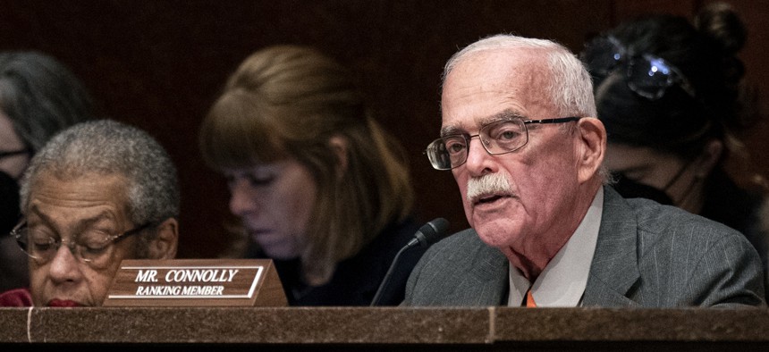 House Oversight and Accountability Committee Ranking Member Rep. Gerry Connolly (D-VA) speaks during a hearing on "Rightsizing Federal Government," on February 5, 2025 in Washington, DC. Connolly is calling on the SSA OIG to investigate DOGE collection of sensitive information.