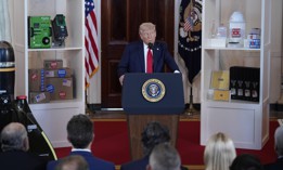 President Donald Trump delivers Investing in America remarks in the Cross Hall at the White House on Wednesday April 30, 2025 in Washington, DC.