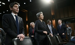 (L-R) Open AI CEO Sam Altman, Chairwoman and CEO of Advanced Micro Devices (AMD) Lisa Su, CoreWeave Co-Founder and Chief Executive Officer Michael Intrator and Microsoft Vice-Chair and President Brad Smith prepare to testify for a US Senate Commerce Committee hearing on artificial intelligence (AI) on Capitol Hill in Washington, DC, on May 8, 2025. 