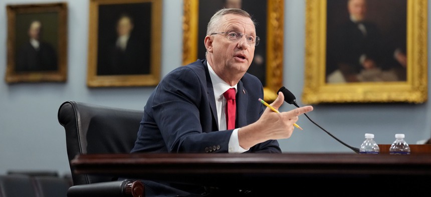 Veterans Affairs Secretary Doug Collins testifies before the House Appropriations Committee Subcommittee on Military Construction, Veterans Affairs, and Related Agencies in the Rayburn House Office Building on May 15, 2025 in Washington, DC.
