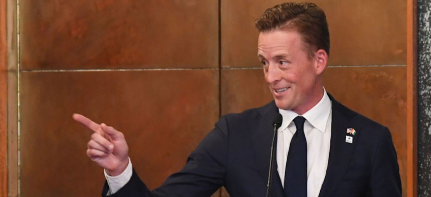 Former Millenium Challenge Corporation CEO Sean Cairncross speaking during a ceremony in August 5, 2019 at the presidential palace in Abidjan, Côte d’Ivoire. President Trump nominated Cairncross to serve as his national cyber director.