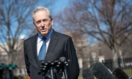Crypto czar David Sacks speaks outside of the White House in Washington, D.C., on March 7, 2025. Sacks called for a pro-innovation regulatory approach for AI at a June 10 AWS public sector event.