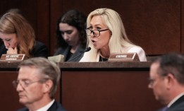 DOGE Subcommittee chair US Representative Marjorie Taylor Greene, Repulbican from Georgia, speaks during a hearing on trans people in women's sports on Capitol Hill in Washington, DC, on May 7, 2025. Greene and other Republicans on the committee spared with Democrats on teh effectiveness of DOGE and its efforts at a June 24 hearing.