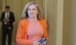 Sen. Marsha Blackburn (R-TN) walks through the U.S.Capitol Building June 16, 2025 in Washington, DC. Blackburn spearheaded a bipartisan amendment to the reconciliation bill before Congress removing a provision creating a moratorium on state enforcement of AI regulations.
