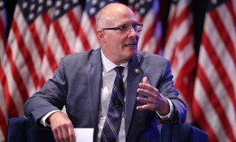 Chairman John Moolenaar (MI), House Select committee on China speaks on stage during The Hill & Valley Forum 2025 at The U.S. Capitol Visitor Center on April 30, 2025 in Washington, DC. Moolenaar said during two July 22 events that the resumption of NVIDIA's sales to Chinal pose a threat to US dominance in the space.