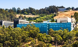 View towards Lawrence Berkeley National Laboratory (LBNL) at UC Berkeley, a US national lab that conducts scientific research on behalf of the Department Energy.