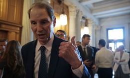 Sen. Ron Wyden (D-OR) walks to the Senate Chambers in the U.S. Capitol Building on July 28, 2025 in Washington, DC. Wyden spoke on the Senate floor that day pressing for the release of the 2022 CISA report.