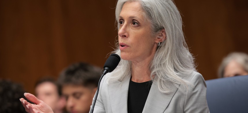 CDC Director Susan Monarez testifies during her confirmation hearing before the Senate Committee on Health, Education, Labor, and Pensions on June 25, 2025. Three senior CDC leaders resigned following Monarez's ouster.