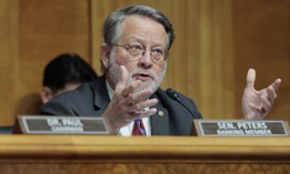 Sen. Gary Peters (D-MI) speaks during a hearing with the Senate Committee on Homeland Security and Governmental Affairs on Capitol Hill on May 20, 2025 in Washington, DC.