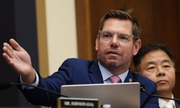 Rep. Eric Swalwell (D-CA) speaks during a House Judiciary Committee hearing with Federal Bureau of Investigation Director Kash Patel in the Rayburn House Office Building on September 17, 2025 in Washington, DC.