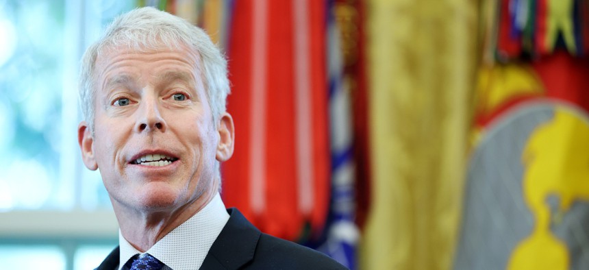 Energy Secretary Chris Wright speaks during an event with President Donald Trump in the Oval Office at the White House on October 06, 2025 in Washington, DC. 