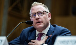 Sean Plankey, nominee to be director of the Cybersecurity and Infrastructure Security Agency, testifies during his Senate Homeland Security and Governmental Affairs Committee confirmation hearing in Dirksen building on Thursday, July 24, 2025.