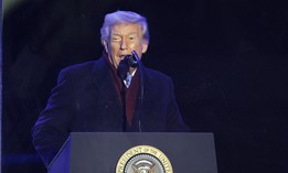 President Donald Trump participates in the 103rd National Christmas Tree Lighting Ceremony at the White House Ellipse on December 04, 2025 in Washington, DC. 