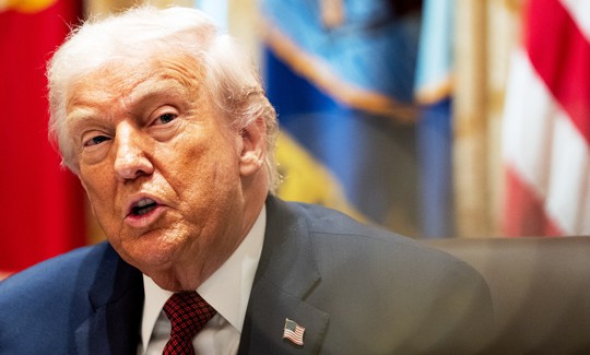 President Donald Trump participates in a roundtable discussion with farmers in the Cabinet Room of the White House on Monday December 8, 2025.