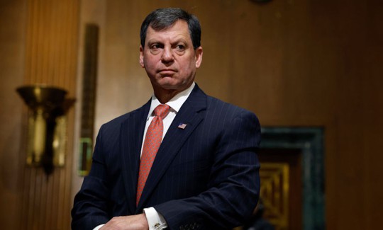 Frank Bisignano, President Donald Trump’s nominee to be Commissioner of Social Security Administration, testifies at his confirmation hearing on March 25, 2025. Bisignano told lawmakers over the summer that SSA changed its wait time metrics so as to not discourage people from calling the agency.