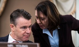 Sens. Maria Cantwell, D-Wash., and Todd Young, R-Ind., at a Senate Commerce Committee hearing on Feb. 9, 2023. The two lawmakers are expected to reintroduce the National Quantum Initiative Reauthorization Act this week.