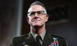  Lt. Gen. Joshua M. Rudd, nominee to be lead the National Security Agency and U.S. Cyber Command, arrives to his Senate Armed Services Committee confirmation hearing in Dirksen building on Thursday, January 15, 2026. 