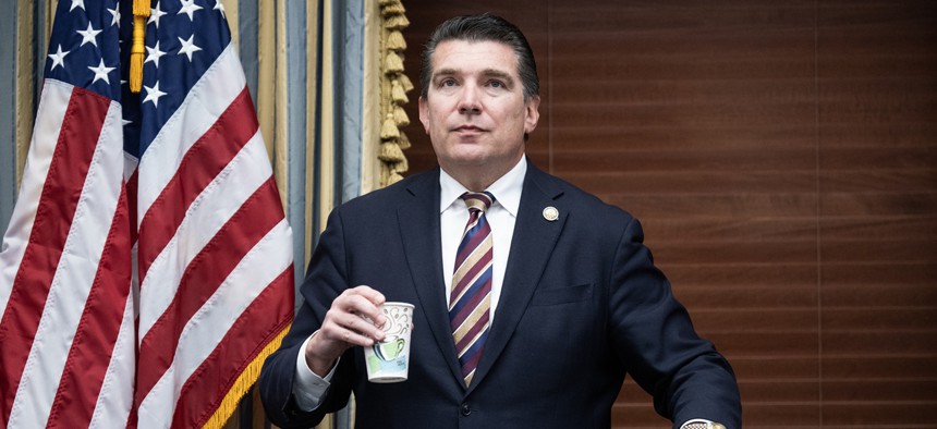 Chairman Jay Obernolte, R-Calif., arrives for the House Science, Space and Technology Subcommittee on Research and Technology hearing titled "Assessing America's AI Action Plan," in Rayburn building on Wednesday, January 14, 2026. 