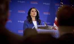 Director of National Intelligence Tulsi Gabbard speaks at the National Conservatism Conference in Washington D.C., Sept. 3, 2025.