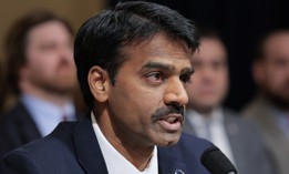 Madhu Gottumukkala, acting director of the Cybersecurity and Infrastructure Security Agency, testifies during the DHS oversight hearing in the Cannon House office building on January 21, 2026 in Washington, DC.