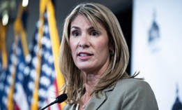 Rep. Lori Trahan, D-Mass., conducts a news conference on Wednesday, March 12, 2025.