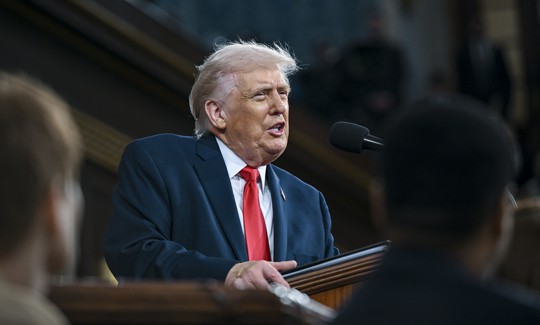 President Donald Trump delivers the State of the Union address during a joint session of Congress in the House Chamber at the Capitol on February 24, 2026 in Washington, DC.