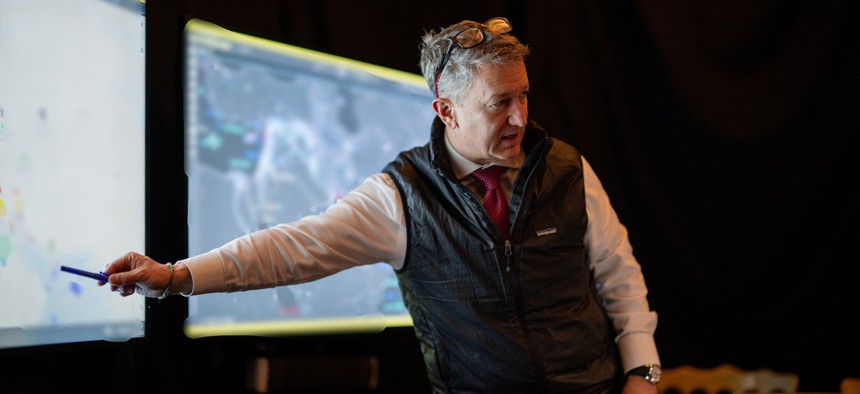 Chairman of the Joint Chiefs of Staff Air Force Gen. Dan Caine speaks as U.S. President Donald Trump oversees "Operation Epic Fury" at Mar-a-Lago on February 28, 2026 in Palm Beach, Florida.