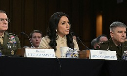 Director of Defense Intelligence Agency (DIA) James Adams III, US Director of National Intelligence Tulsi Gabbard, and Acting Commander of US Cyber Command William Hartman testify during a Senate Committee on Intelligence hearing to examine worldwide threats, on Capitol Hill in Washington, DC, on March 18, 2026.