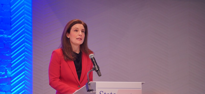 Privacy and Civil Liberties Oversight Board Member Beth Williams speaks at the February 11, 2025 State of the Net Conference.